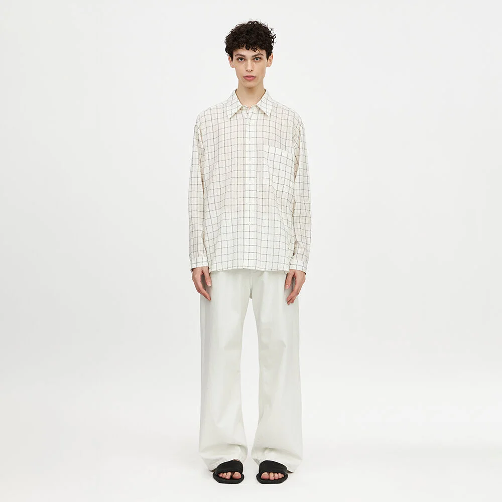 23SS Loosed Shirt Ivory Check