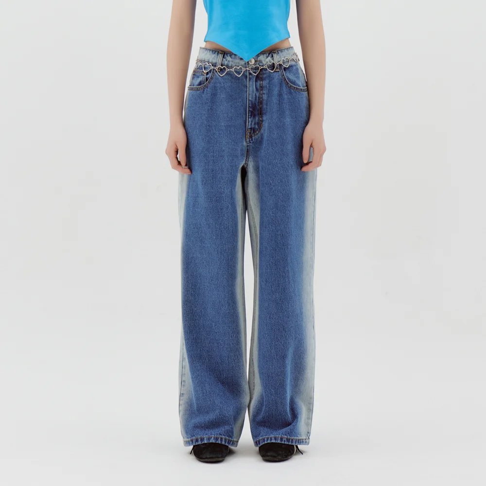 BRUSH WASHING DENIM PANTS BLUE BQ2DP006