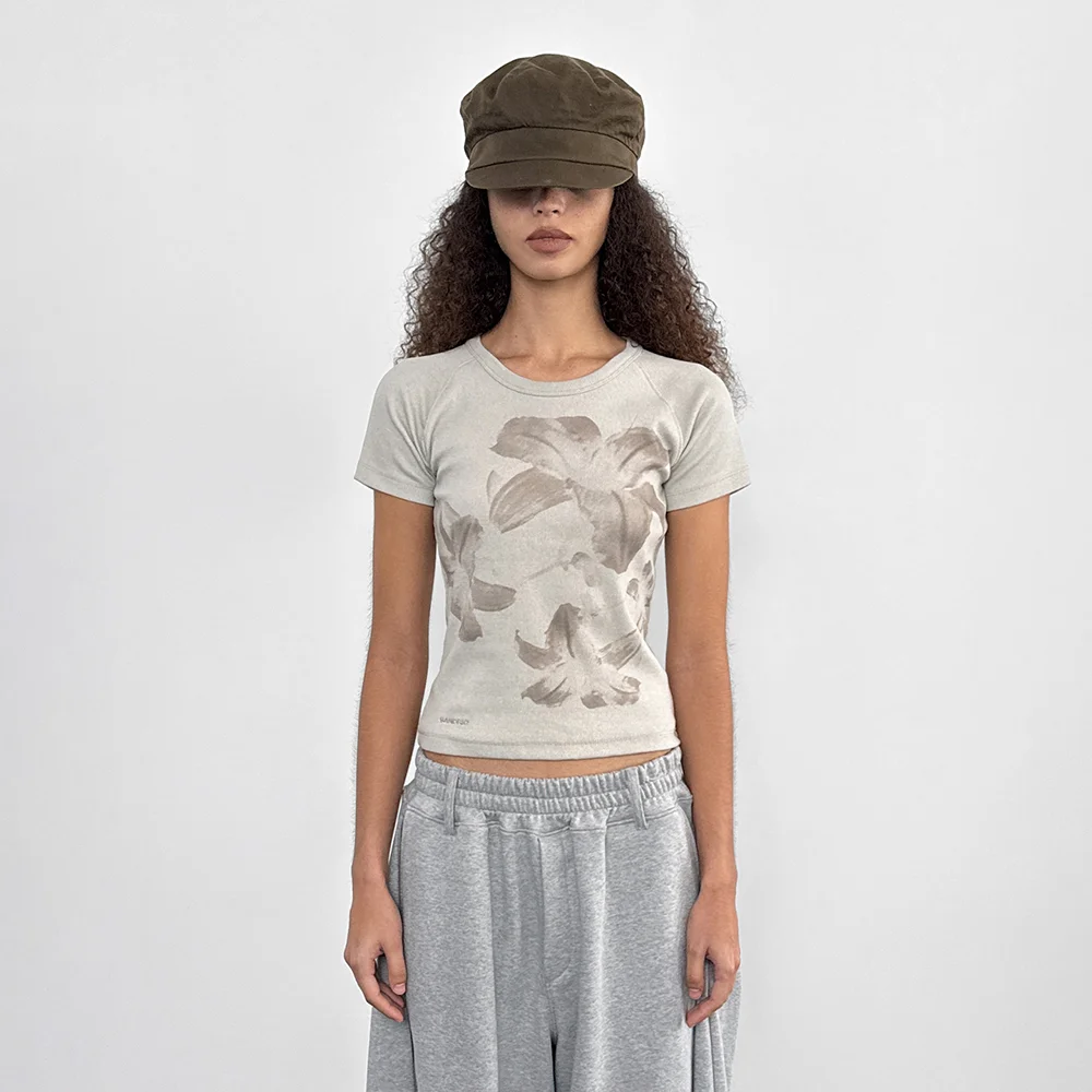 Floral Tee_Beige