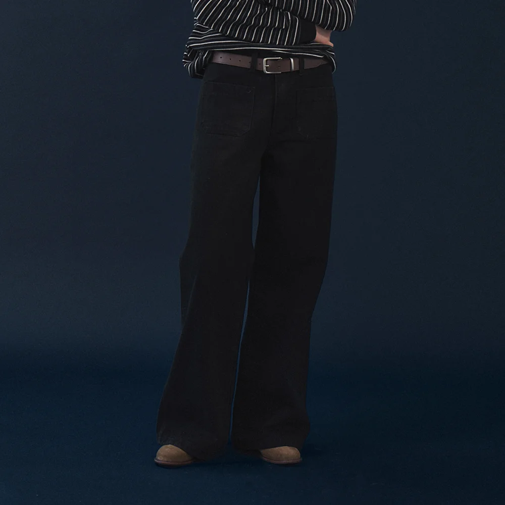 JANE POCKET DENIM PANTS (BLACK)