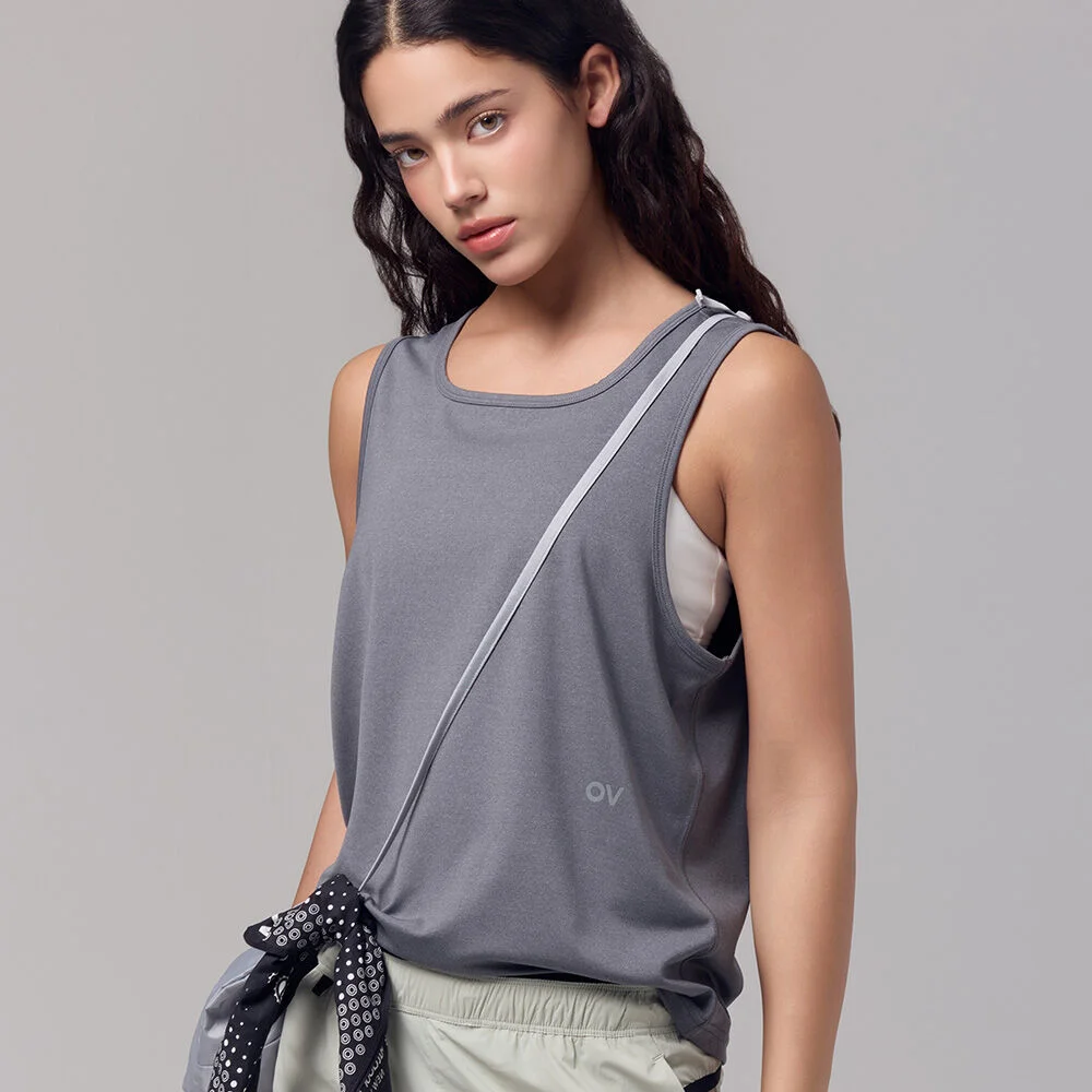 Technol-OV OV LOGO SLEEVELESS TEE (CHARCOAL)