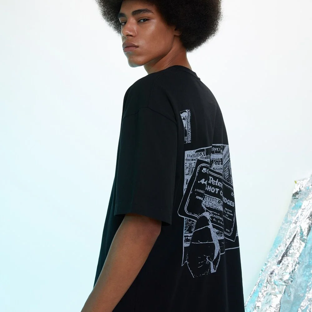 UNISEX B/W BACK PRINTING T-SHIRTS IETS0E664BK