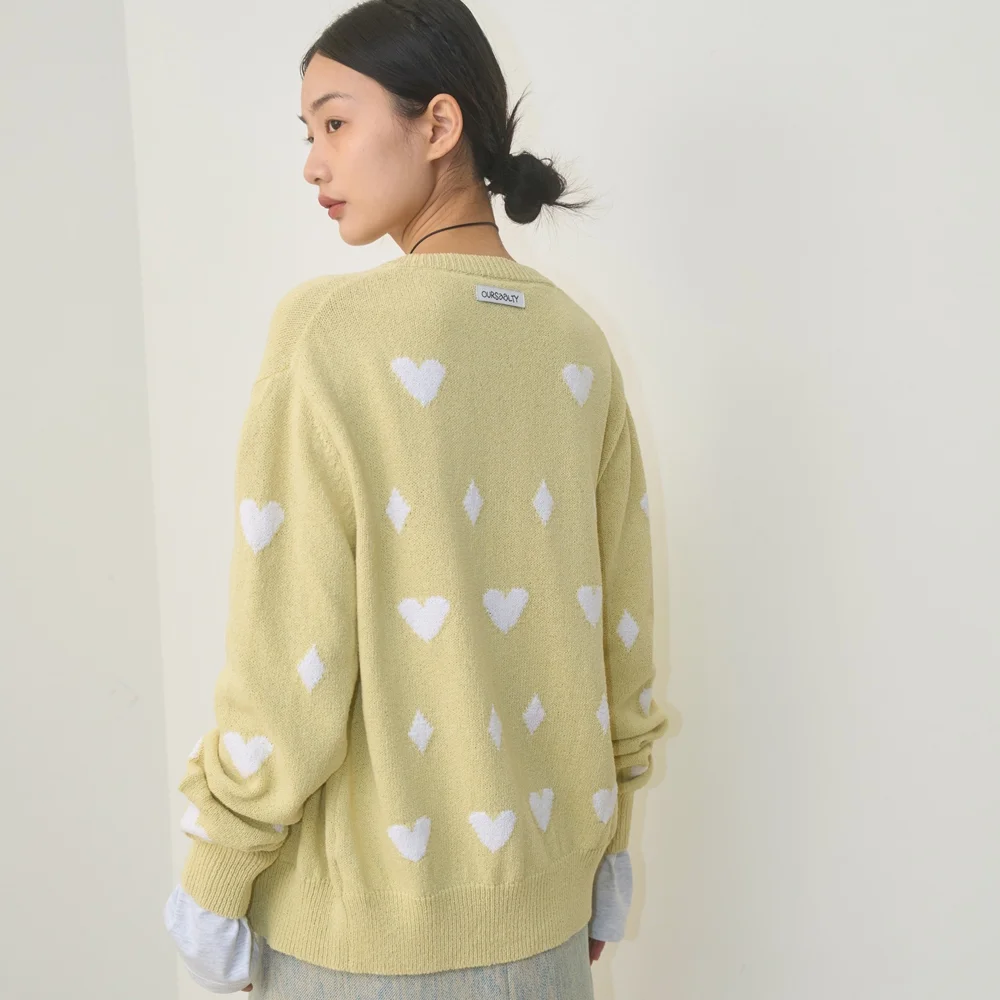 Heart Dia Cardigan / Butter