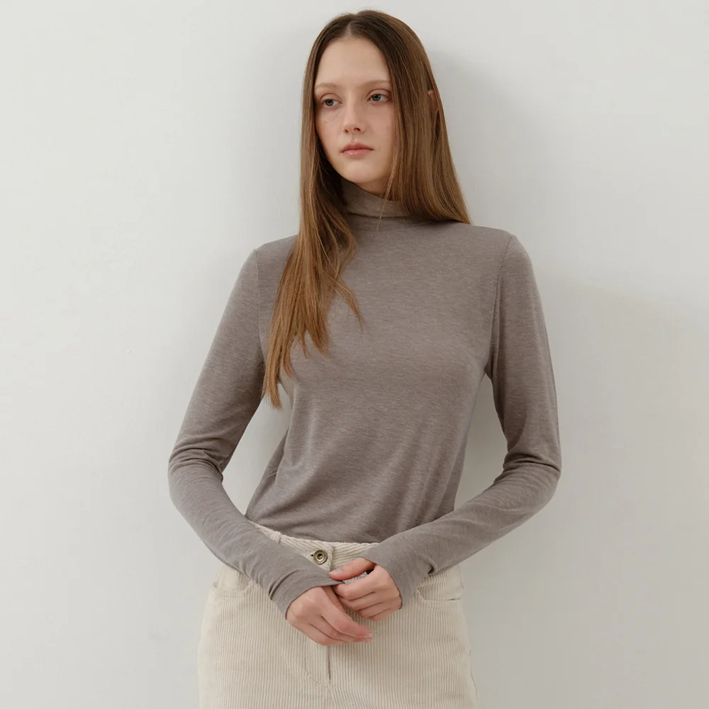 Nasty Basic Turtle Neck Long Sleeve T-Shirt_4COLOR (W25-TP50)
