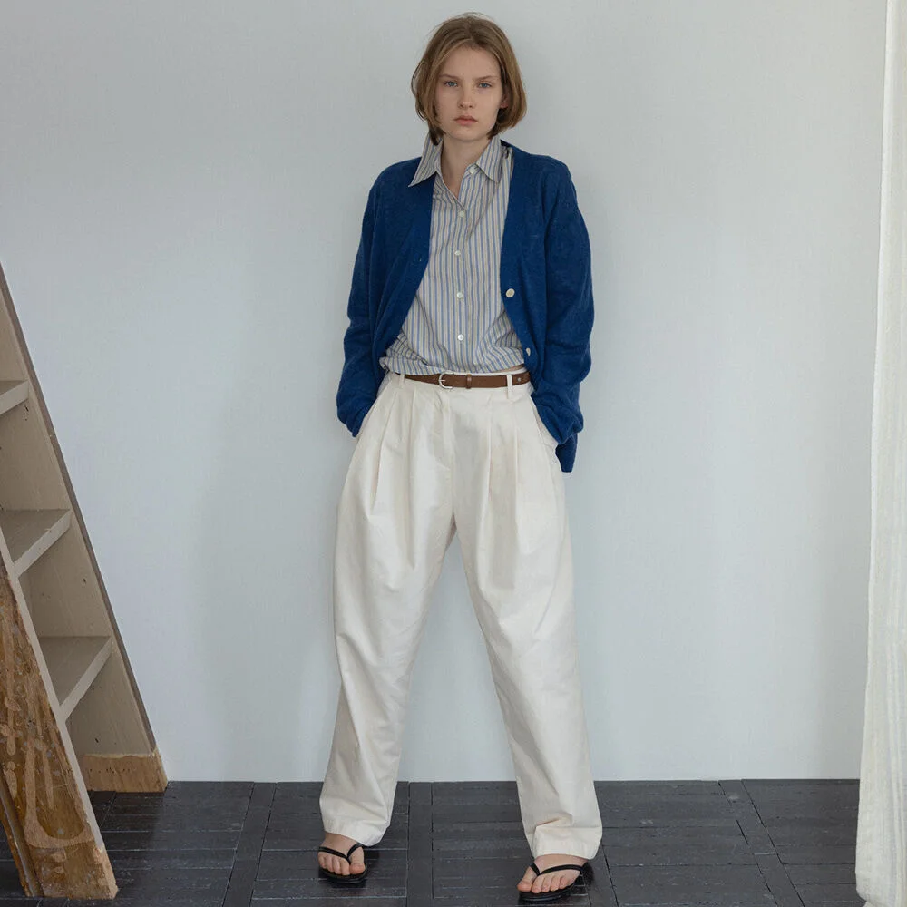 Maho Tuck Pants (Ecru)