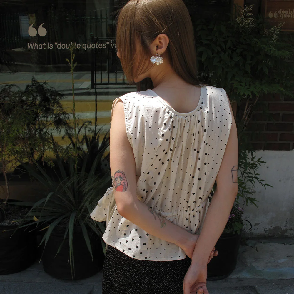 Patchwork string blouse Dot