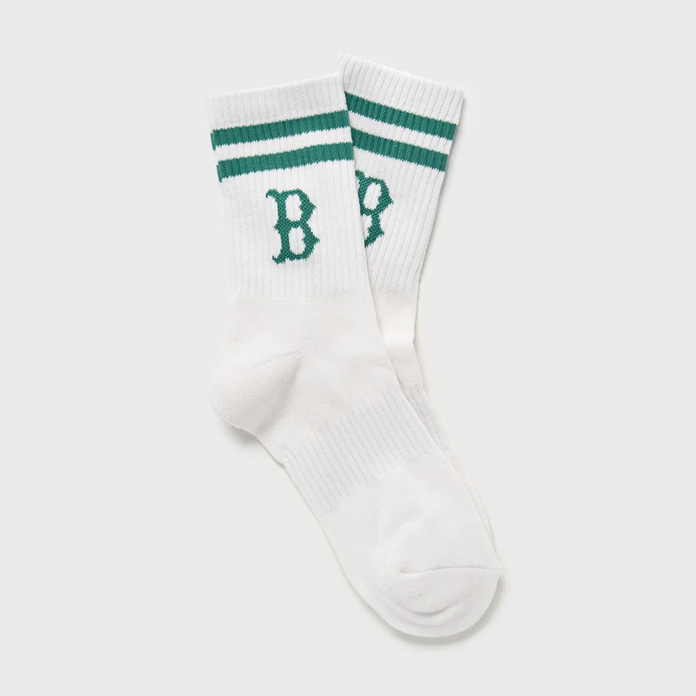 大標誌 條紋 長筒襪 BOS (Green)