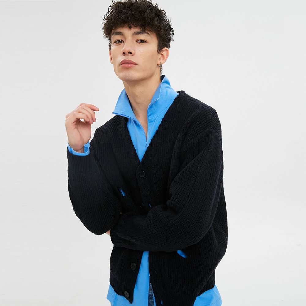 For men, Solar 2-Way Zip Jersey Top / Blue