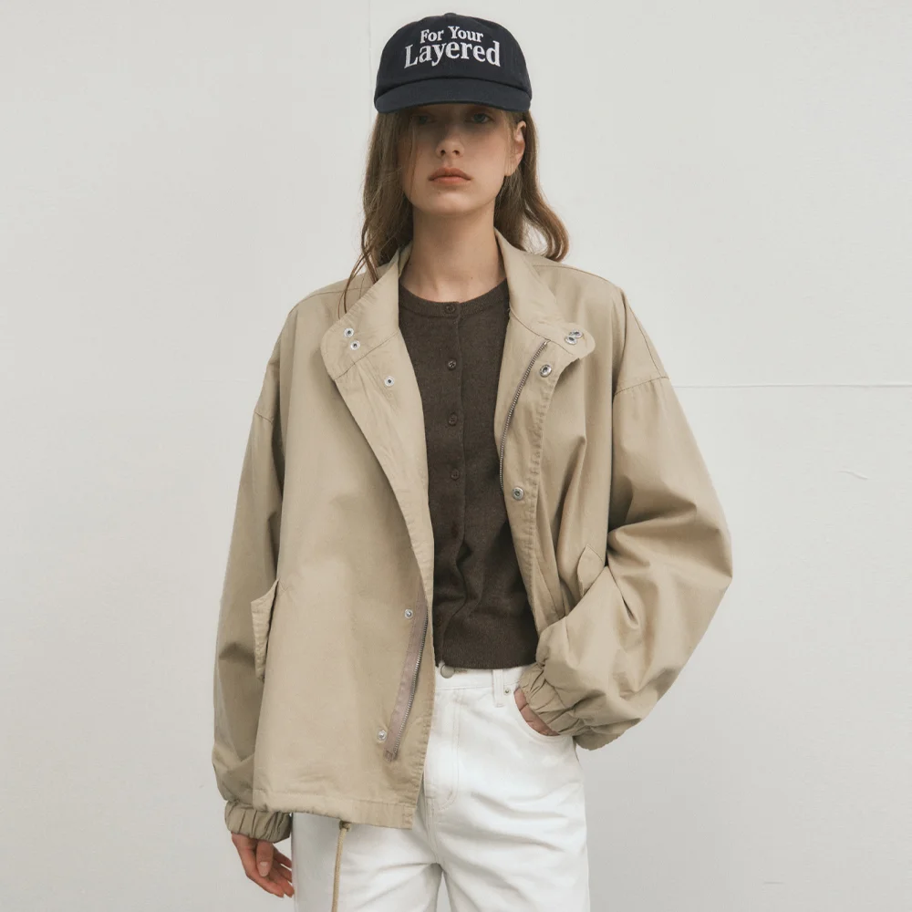 W/90s Classic Fishtail Short Bomber Jacket_Beige(WC25-OT01)