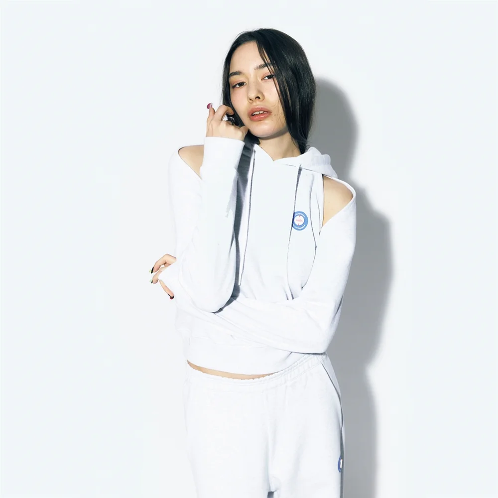 CROP SWEAT BOLERO WHITE MELANGE