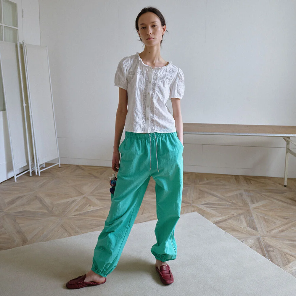 Darling Nylon Pants (Emerald Green)