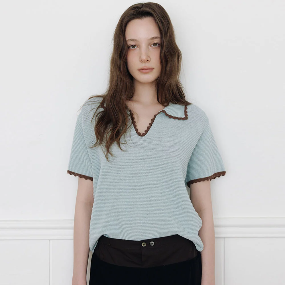 Open Collar Knit(Mint)