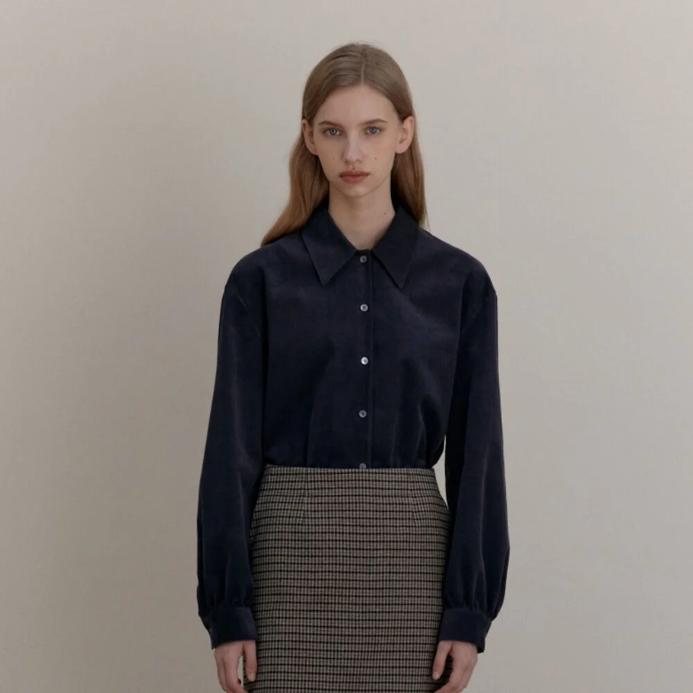MINIMAL CORDUROY SHIRT CHARCOAL