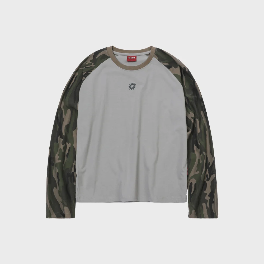 Contrast Raglan Long Sleeve Camo