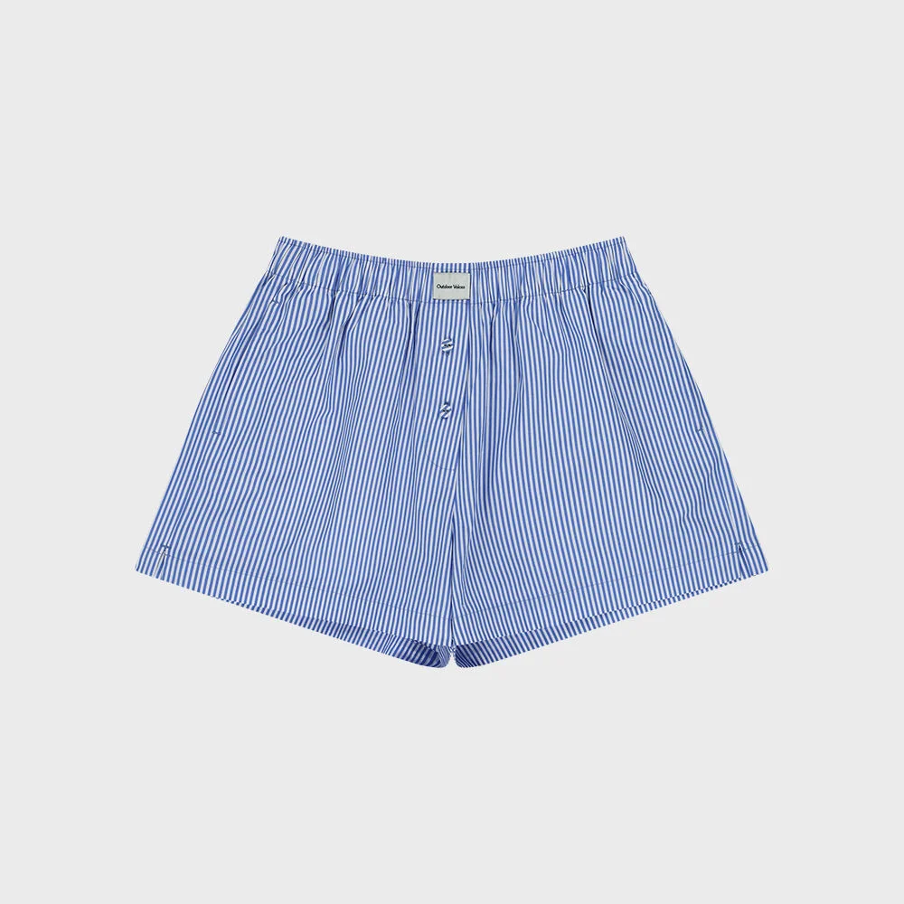 (W)STRIPE COMFORT BOXER SHORTS (BLUE)