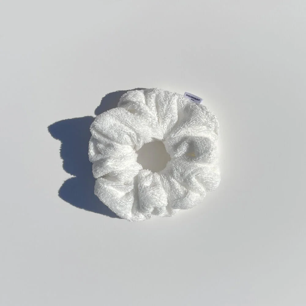 COTTON TERRY scrunchie/hairband_white