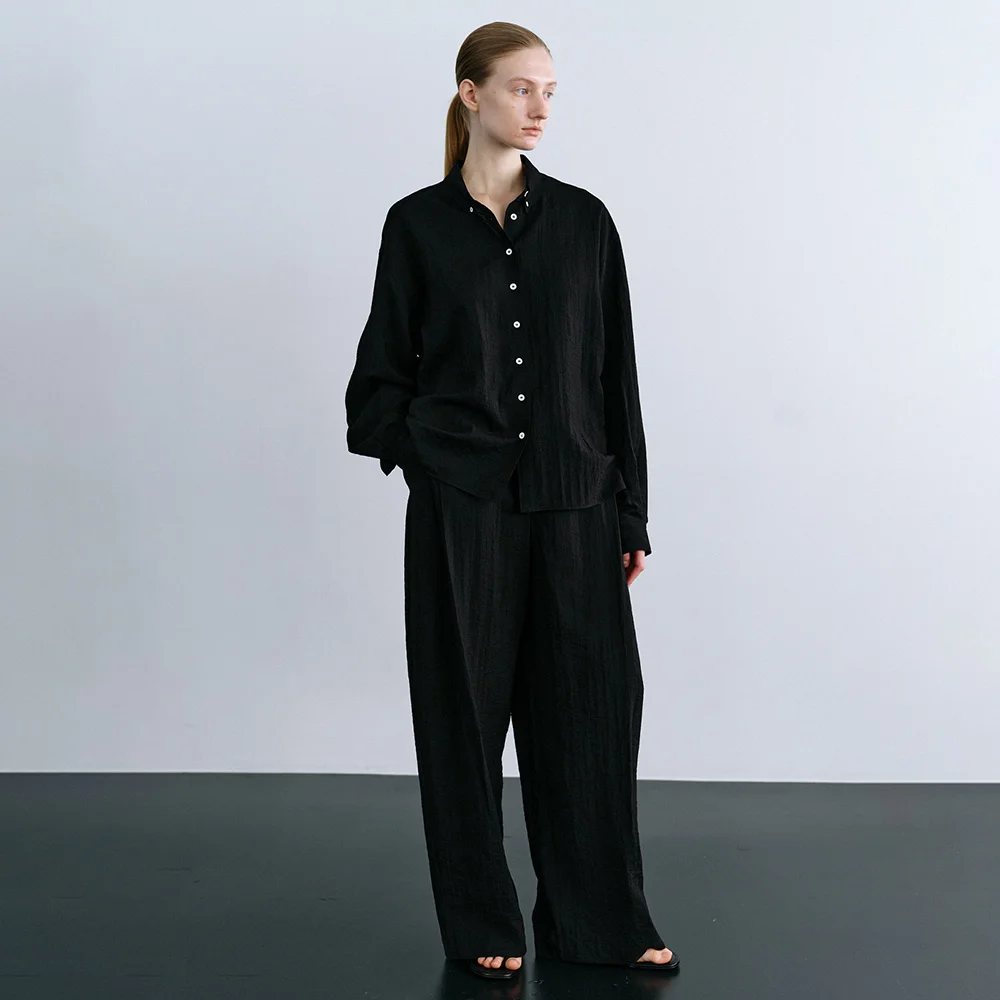 Brume Pintuck Pants in Black