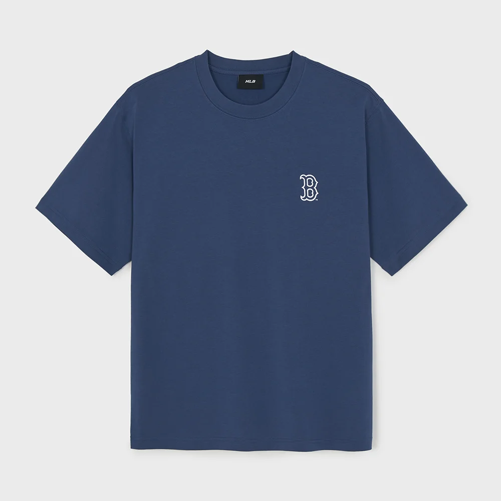 運動風 Cursive 背板 字母 短袖 T恤 BOS (L.Navy)