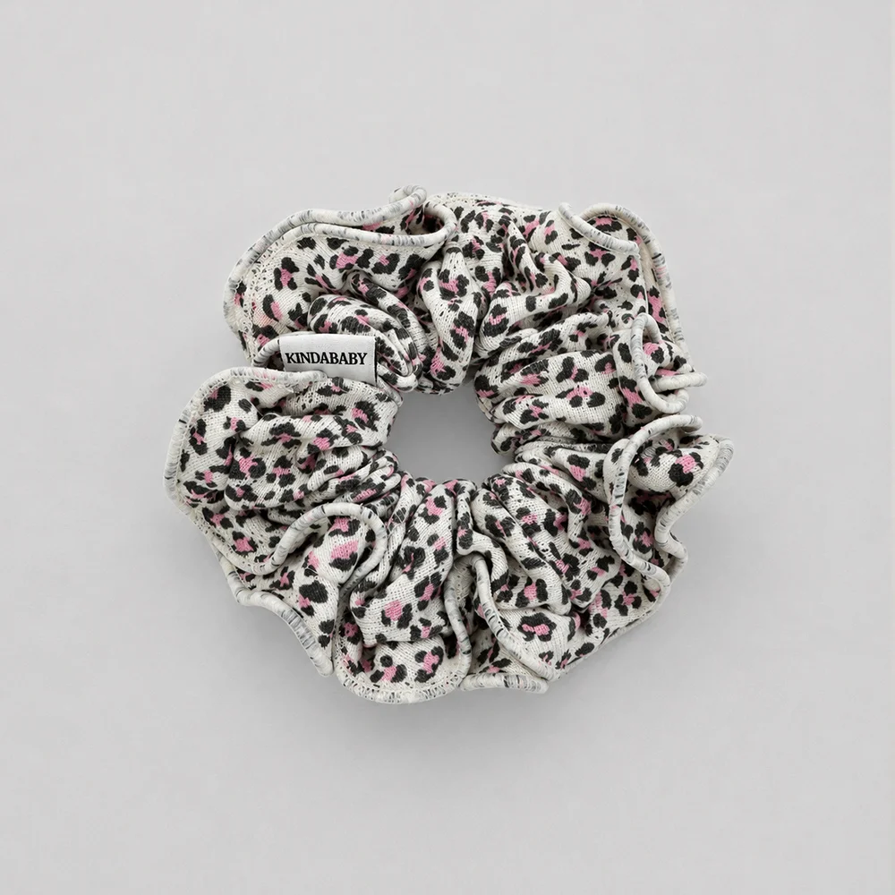 romantic leopard scrunchie - soft ivory