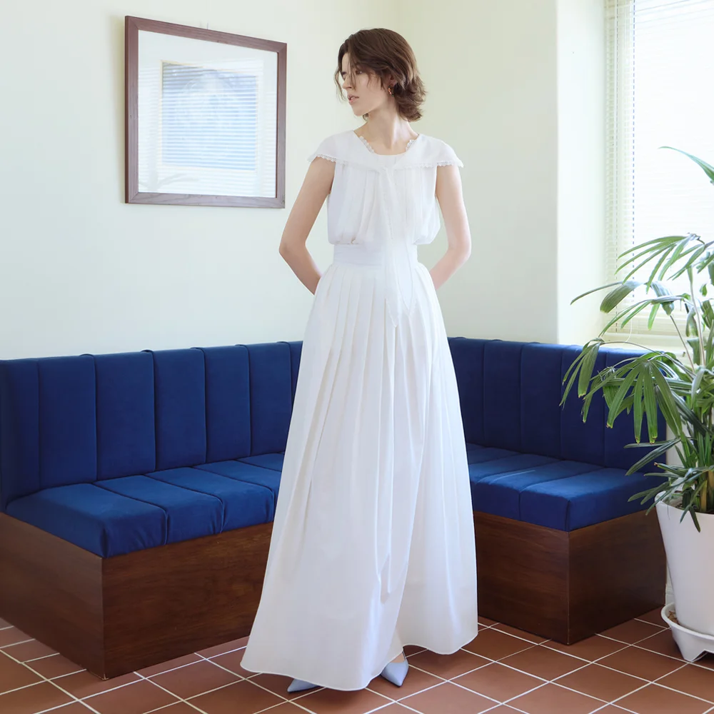 Pleated Maxi Skirt