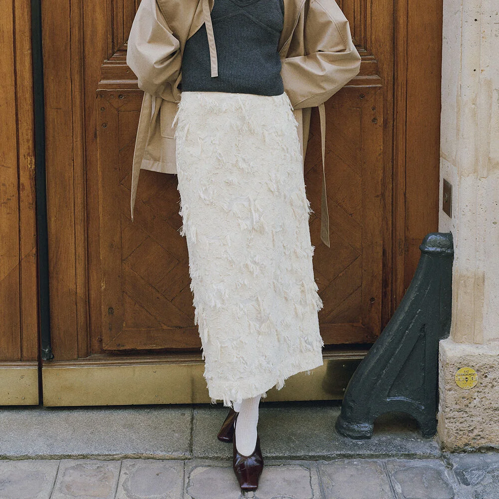 H-line Fringe Skirt SW5AS304_2color