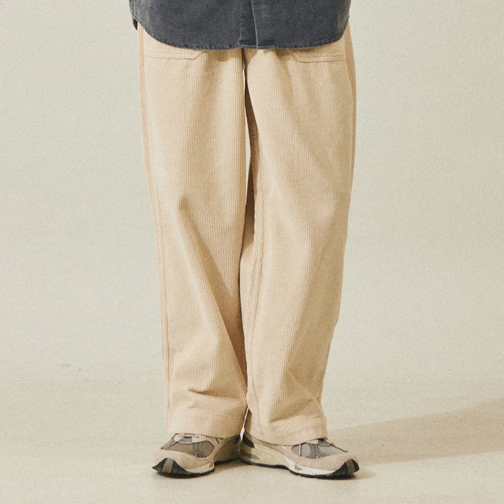 ONE TUCK FATIGUE CORDUROY PANTS (CREAM)