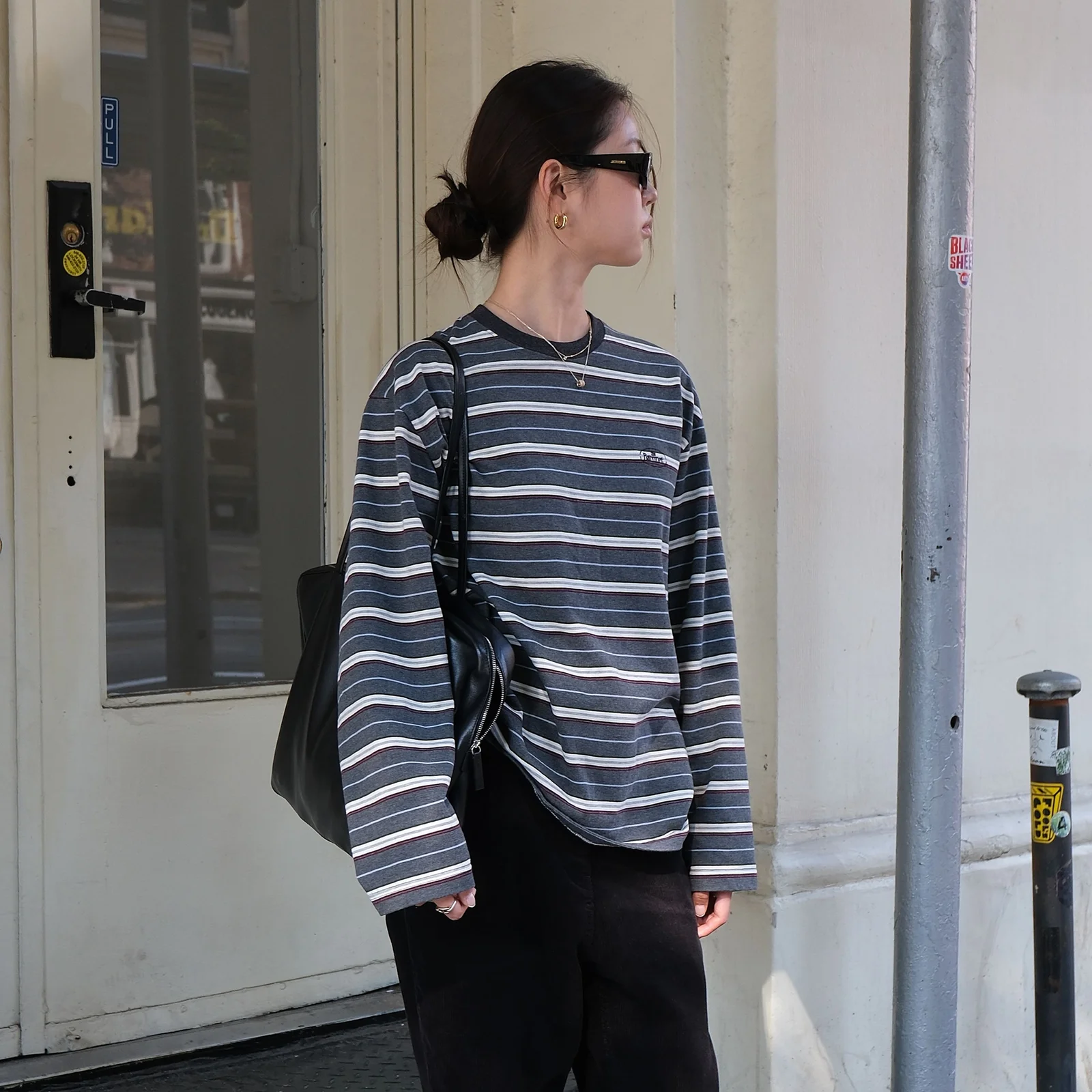 Lang Stripe Overfit T-shirt_Grey