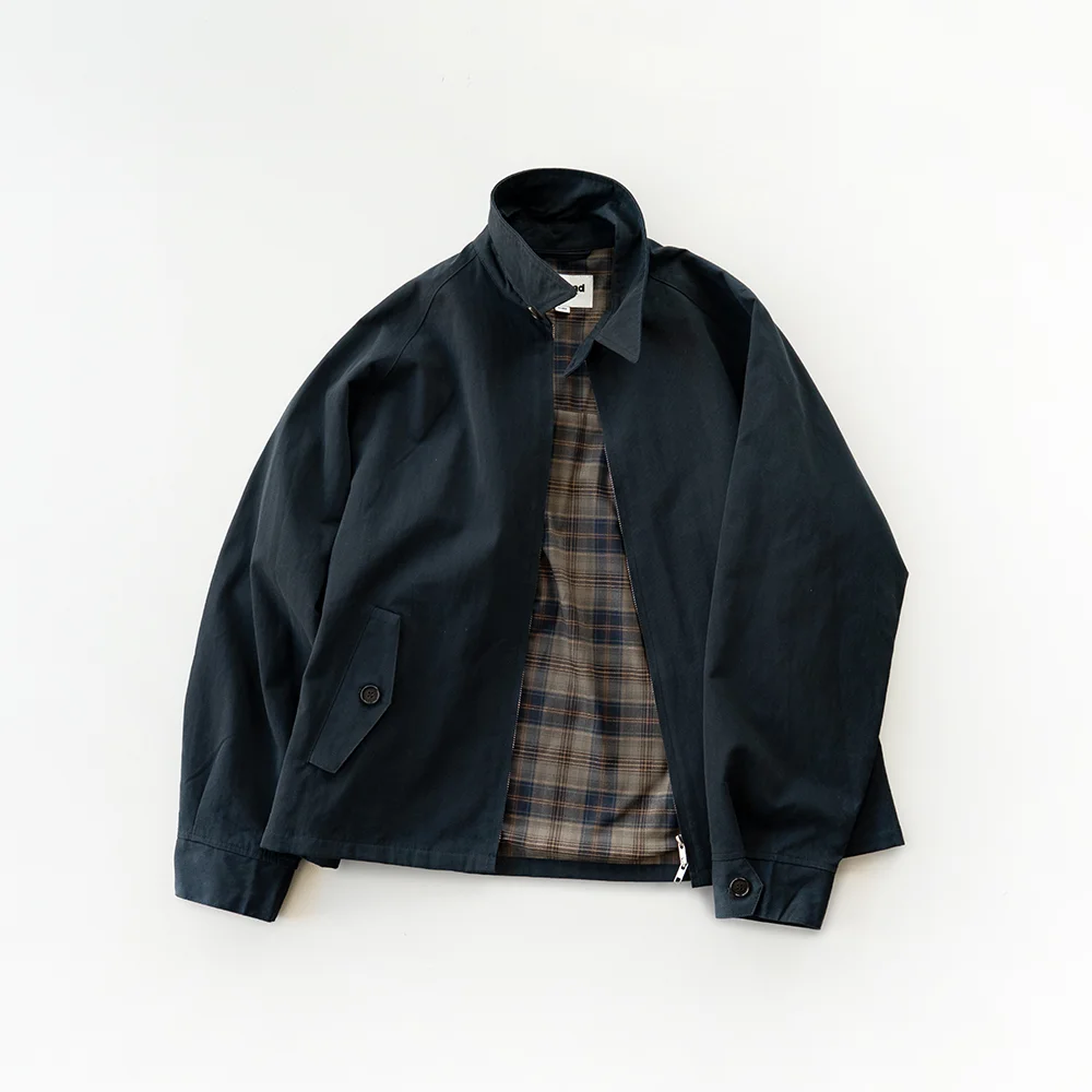 Glen Cotton Drizzler Jacket (Navy)