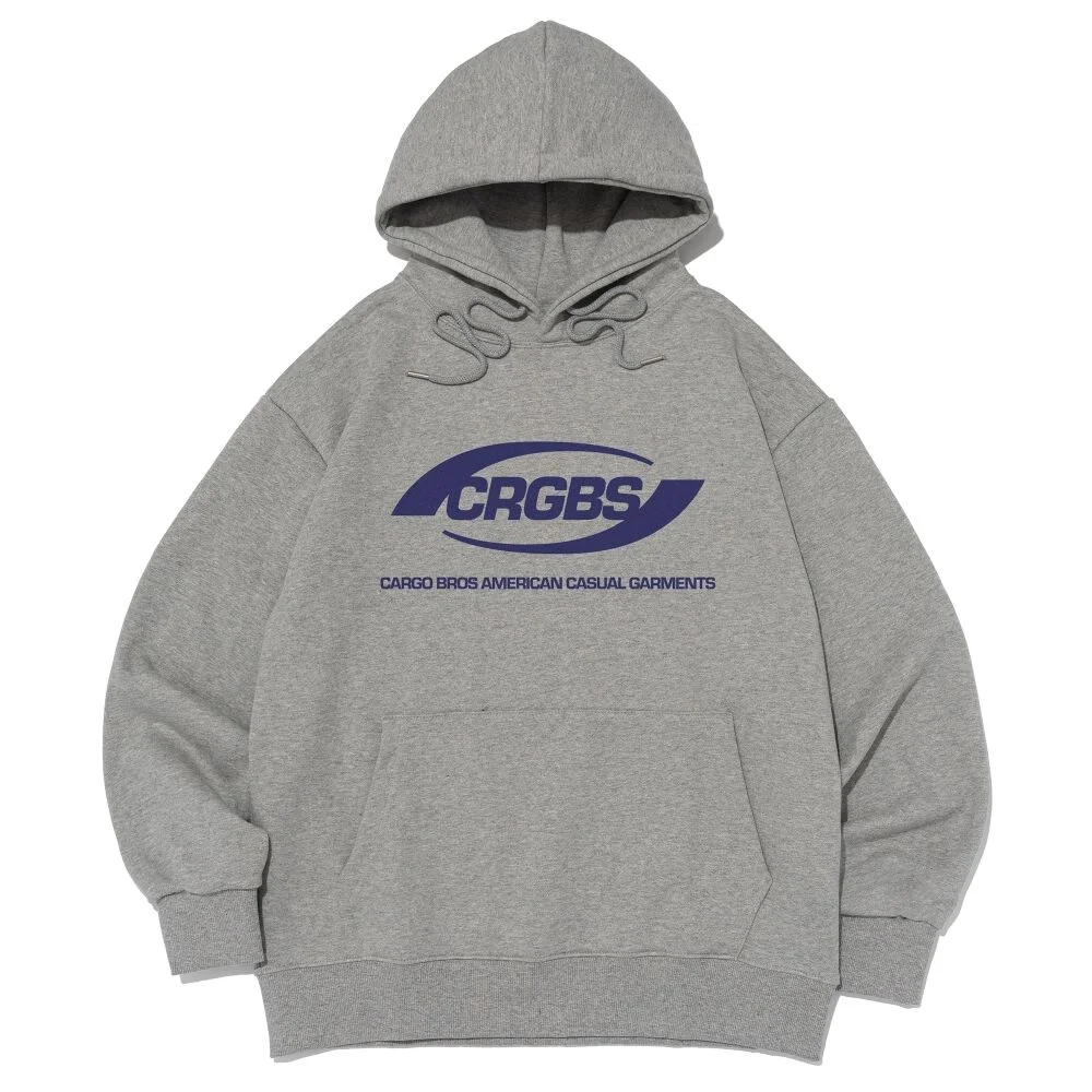 OVER BOX LOGO OVER HOOD T-SHIRT (GRAY/BLUE)