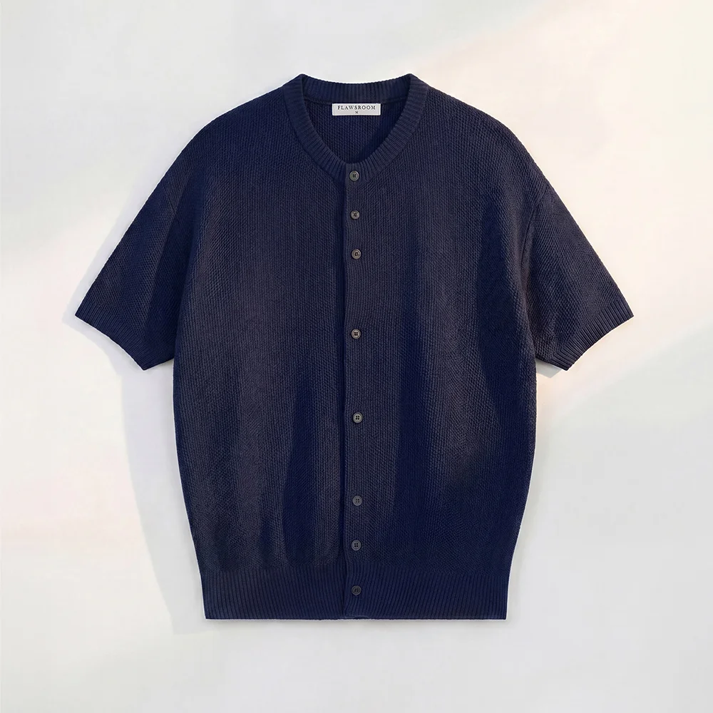 Amalfi Cotton Half Cardigan NAVY