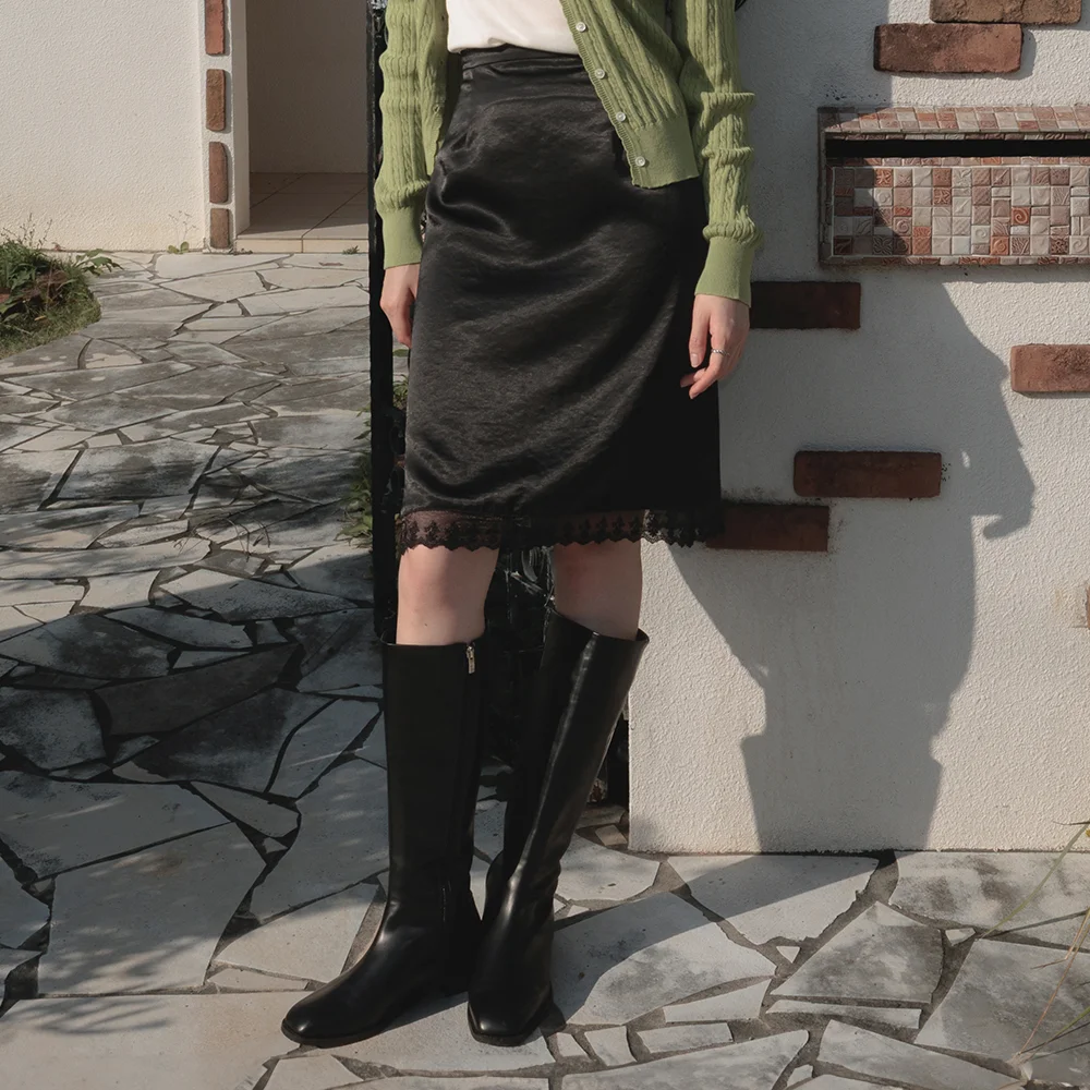 Glossy Lace Skirt