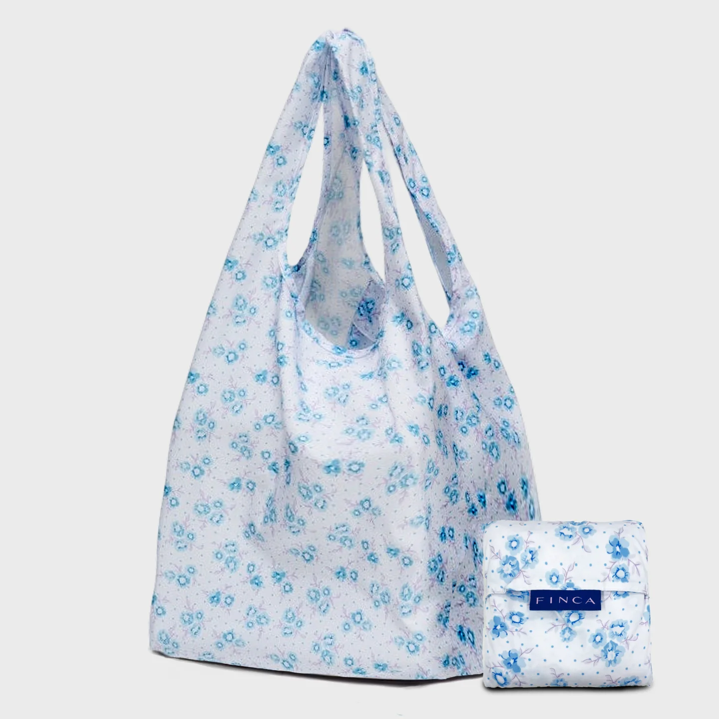標準 Pinca Bag - 藍色 圓點 花卉