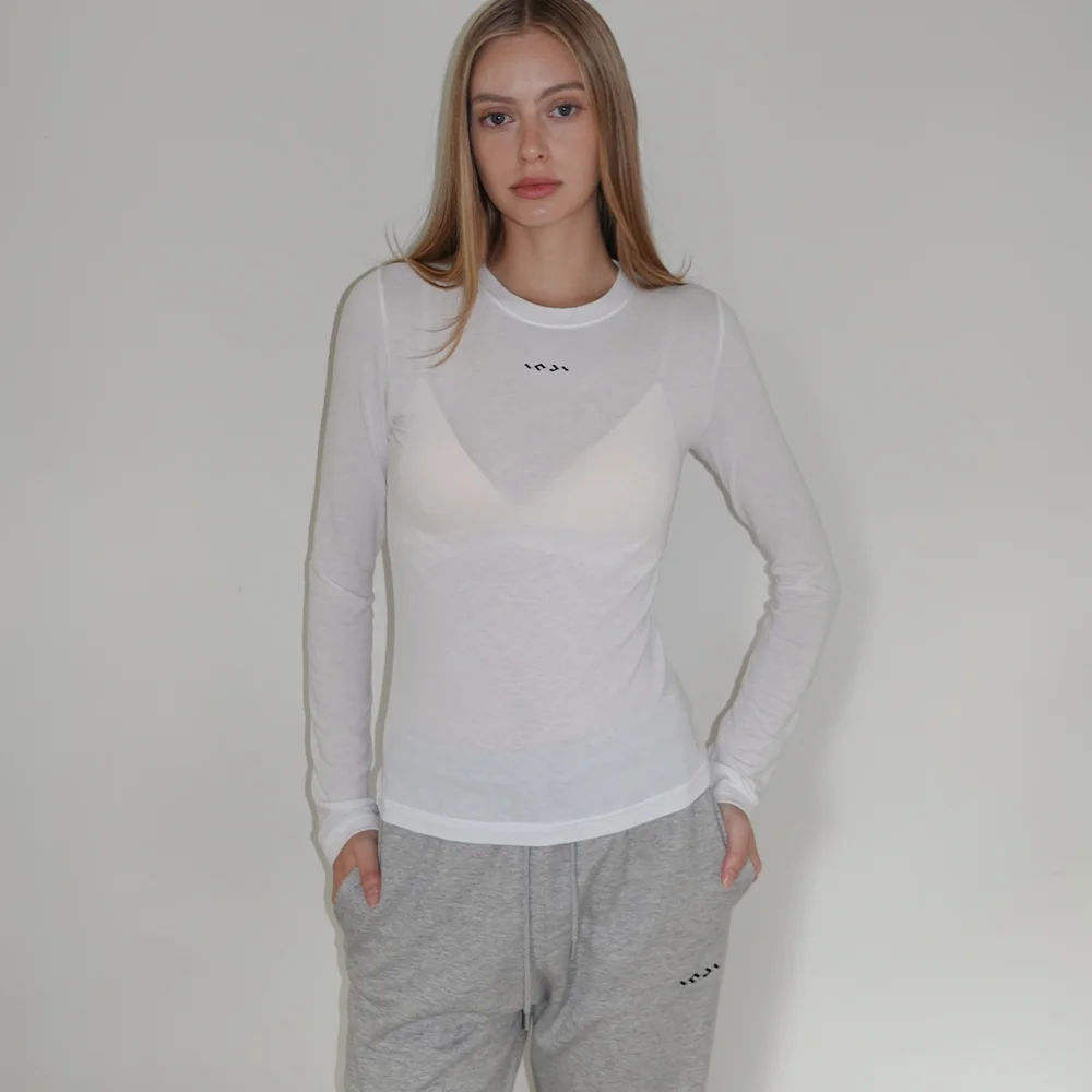 Wool Round Neck T-Shirt 象牙色