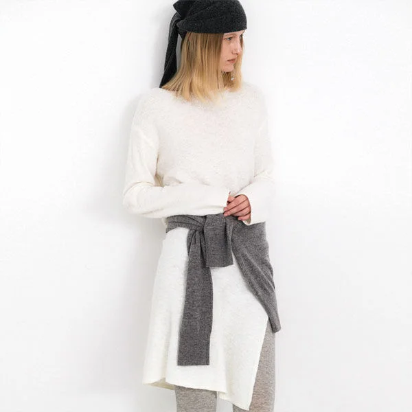 BOAT NECK WOOL KNIT TOP&SKIRT SET S(OP-6312)
