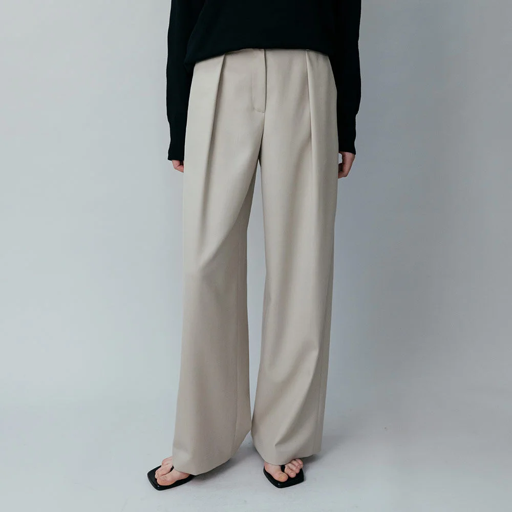 One-Tucked Semi-Wide Pants SW6SL670_2color