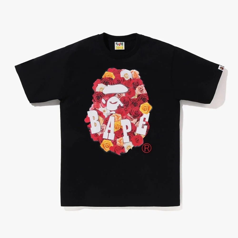 玫瑰色 Ape 頭 T恤(M) BLACK