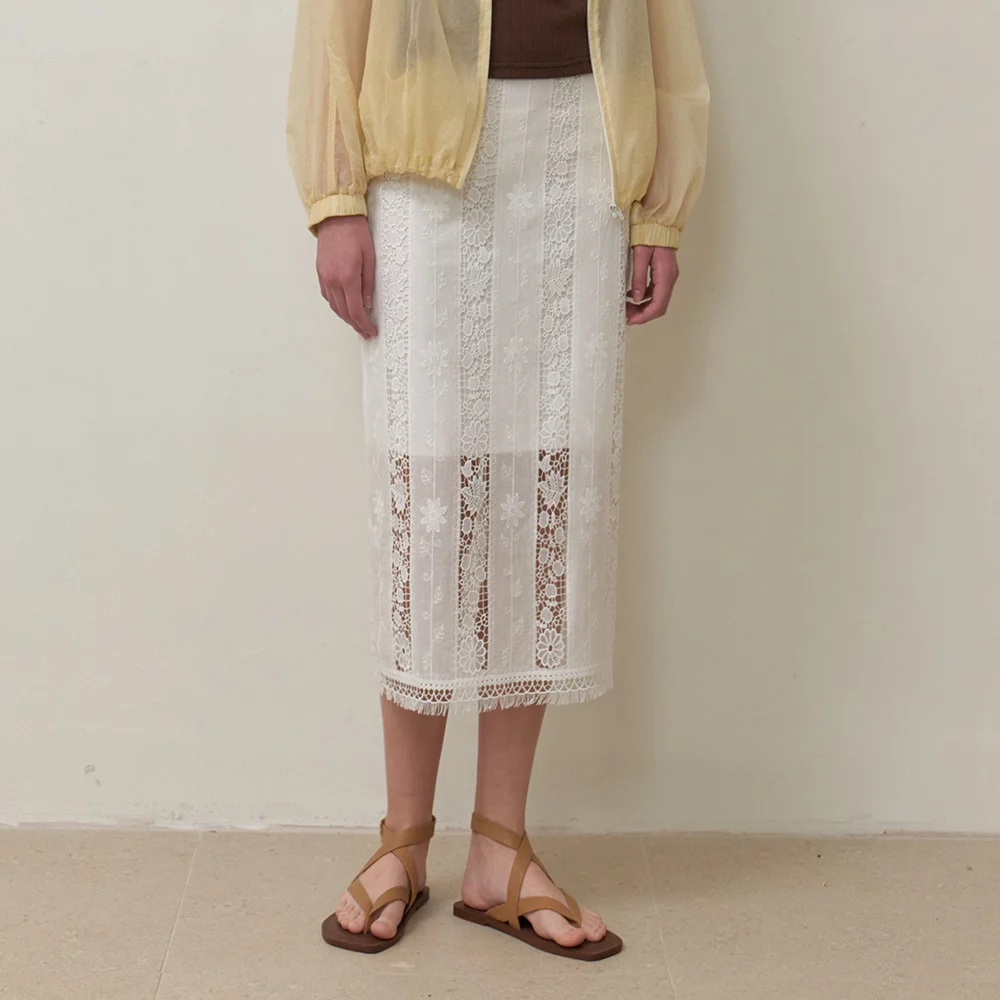 Eafond 沖孔 蕾絲 半身裙_Apond Skirt