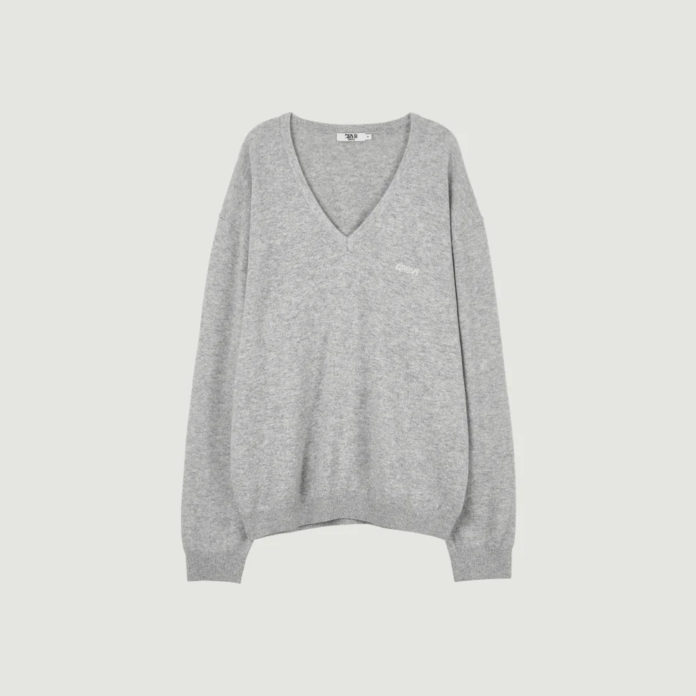 26FW MYLES OVER-FIT V-NECK KNIT (LIGHT GRAY)