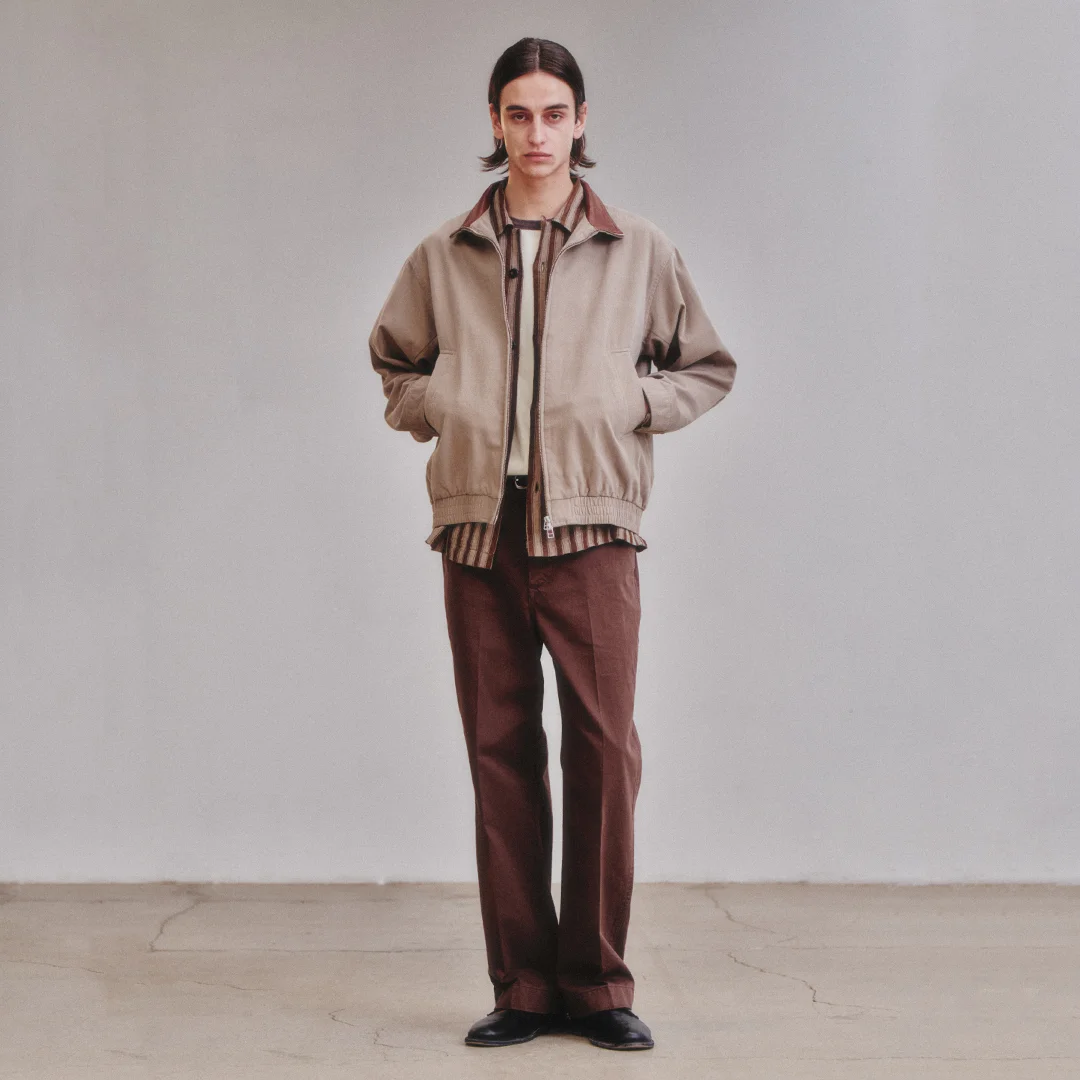 Washed Leather Collar Jacket_Beige