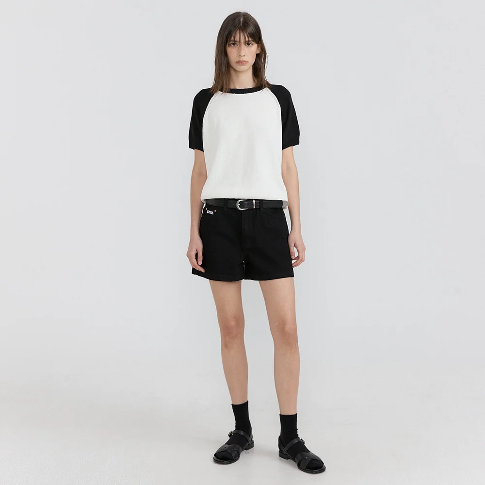 Raw Denim Shorts (Black)