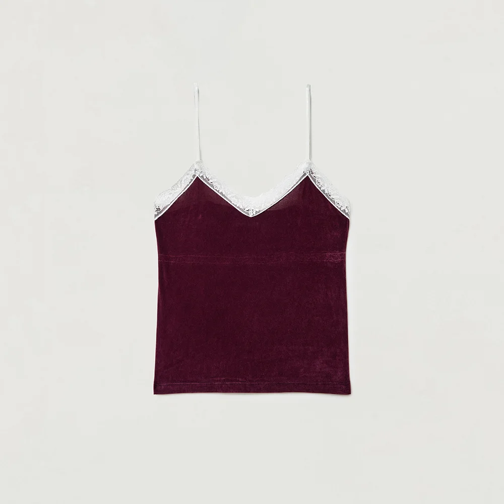 Blush velvet bustier top_burgundy