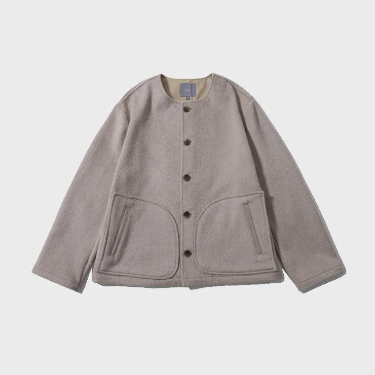 RANCH WOOL BLENDED CARDIGAN JACKET (NATURAL BEIGE)