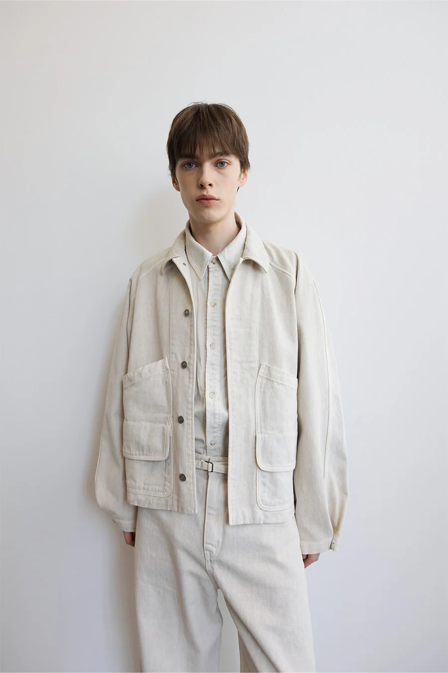 GARMENT-DYED DENIM HUNTING JACKET