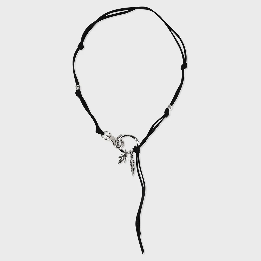 BOHO FEATHER NECKLACE BLACK(MG2FFMAB93A)