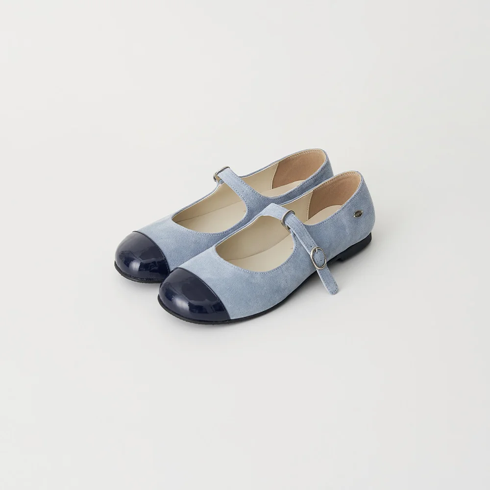 SPRING SUEDE FLAT (BABY BLUE)