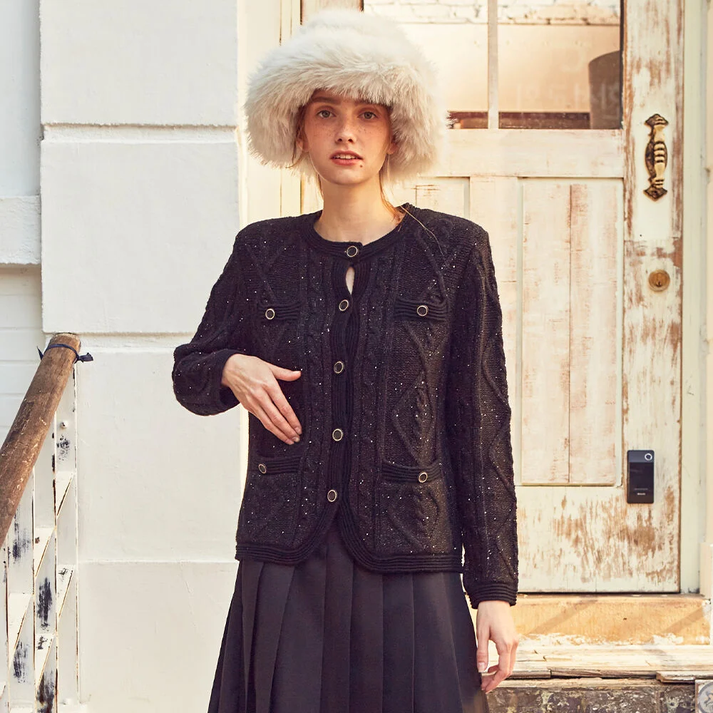 Spangle Tweed Cardigan (2colors)