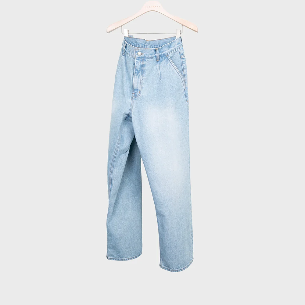WASHED DENIM 5-POCKET PANTS_LIGHT INDIGO