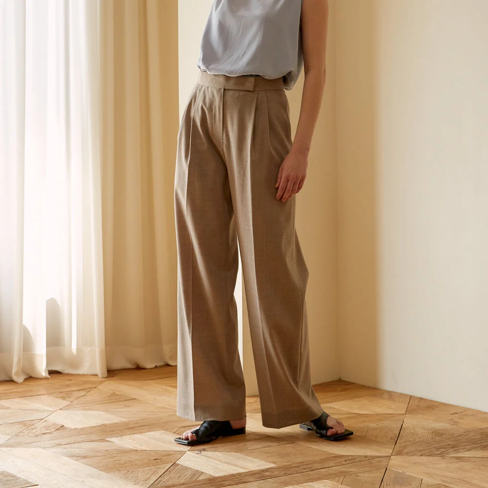 Lido wool pant _deep navy _beige