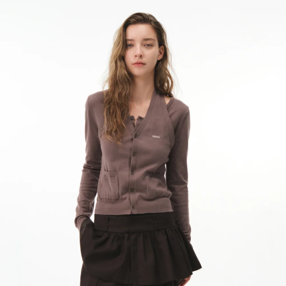 TILDA HALTER CARDIGAN (MOCHA)