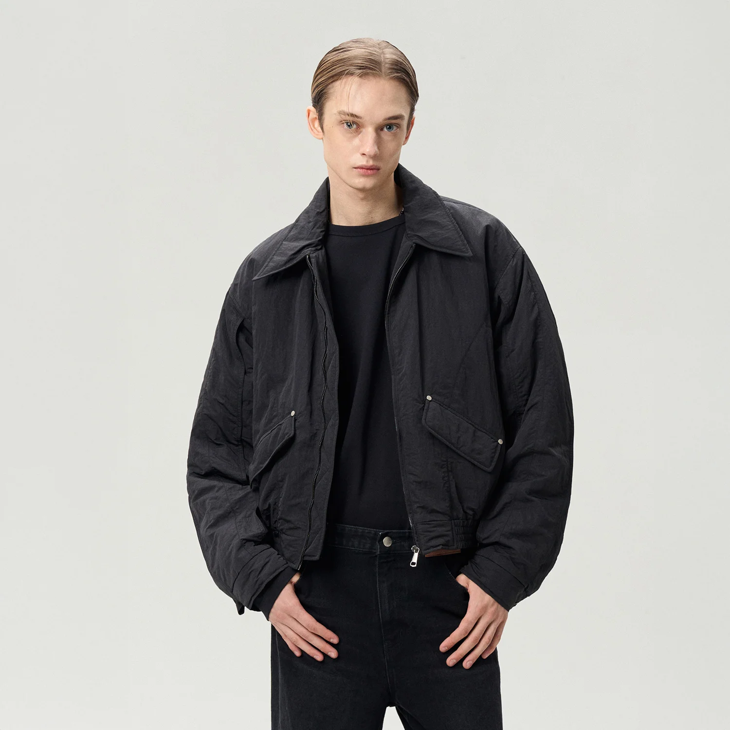 SLIT SLEEVES DETAIL BOMBER JACKET